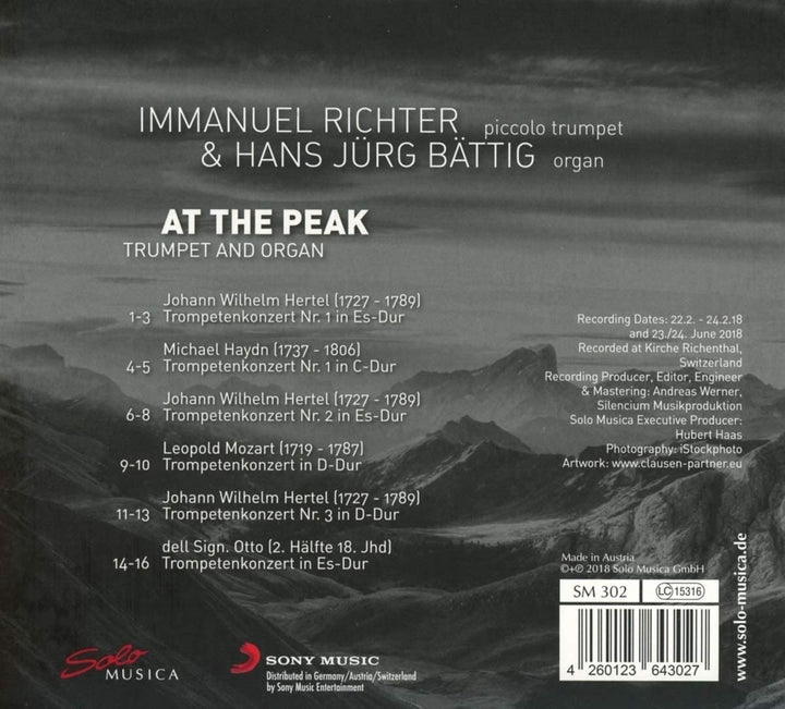 Trumpet & Organ: [Immanuel Richter; Hans Jrg Bttig] [Solo Musica: SM302] [Audio CD]