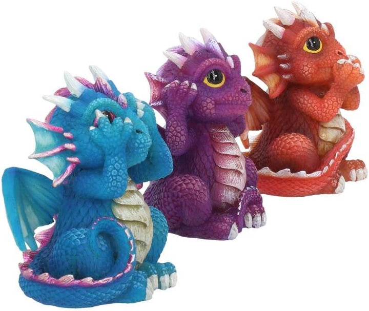 Nemesis Now B3756K8 Three Wise Dragonlings Figurine 8.5cm Red, Resin