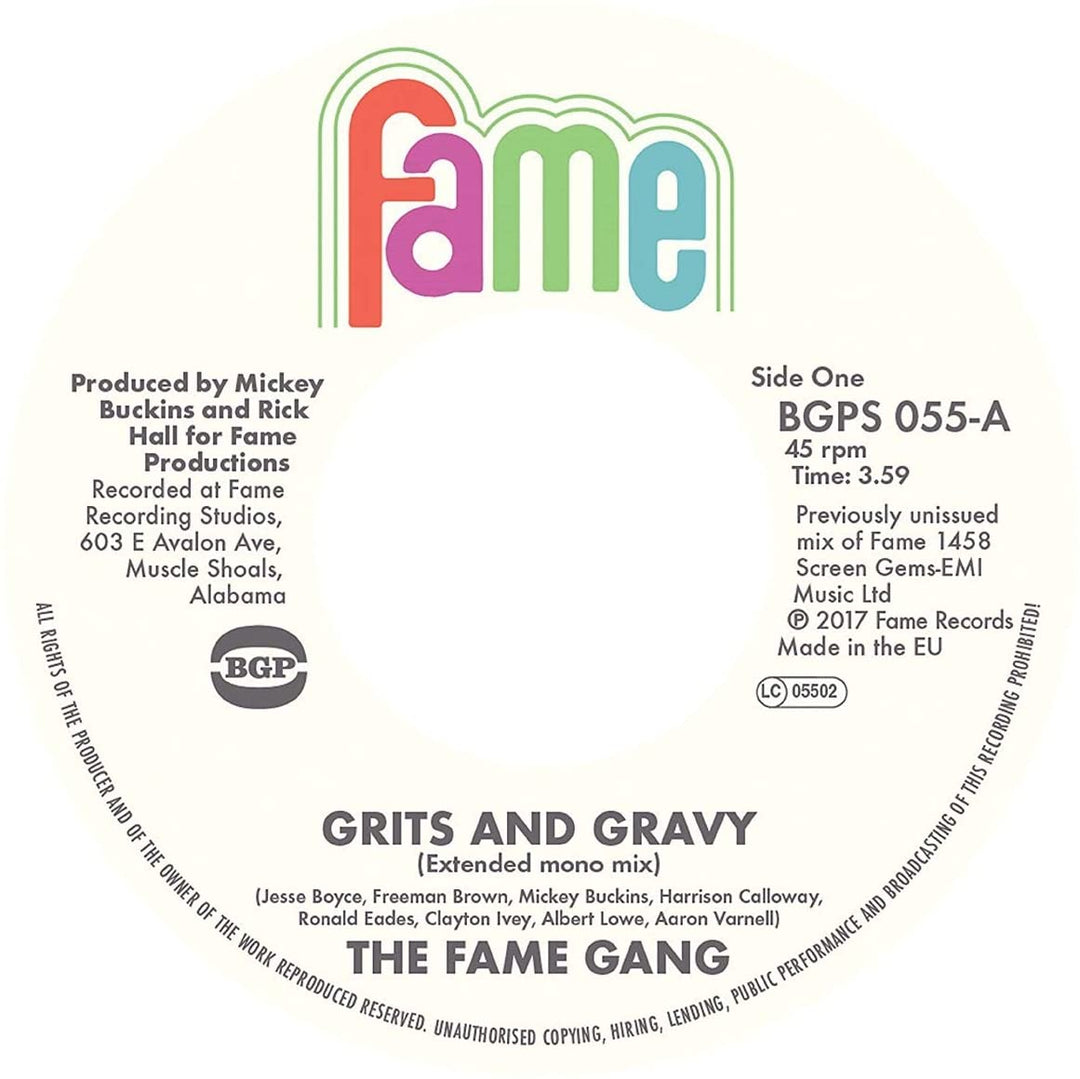 The Fame Gang - Grits & Gravy (Full Length Mono) / Crime Don't Pay [7" [Vinyl]