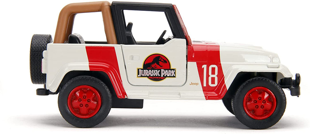 Jada 253252019 World Jurassic Park Wrangler 1:32 Scale DIE-CAST Replica in CDU, Multicoloured