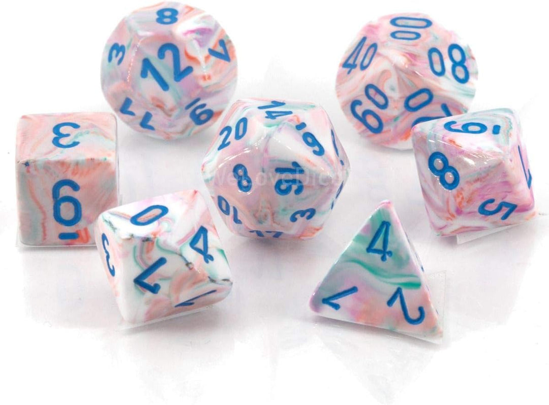 Chessex Festive Polyhedral Pop Art - Blue 7-Die Set