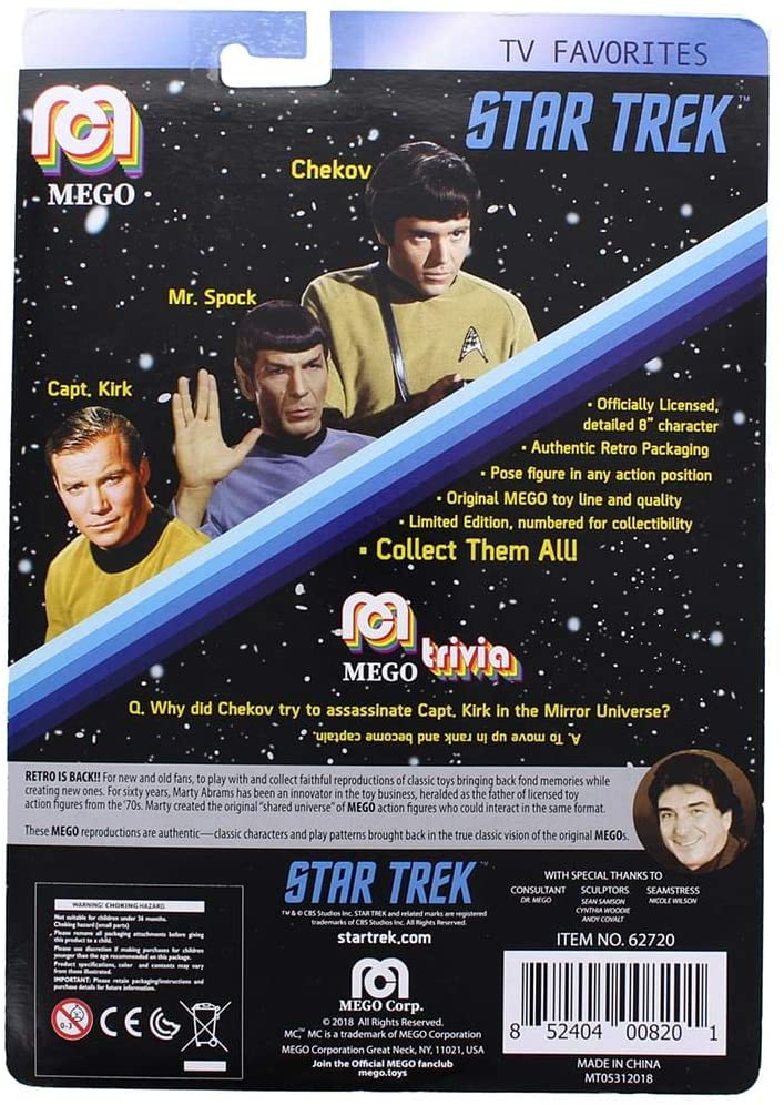 Star Trek Mego Chekov Action Figure 8"