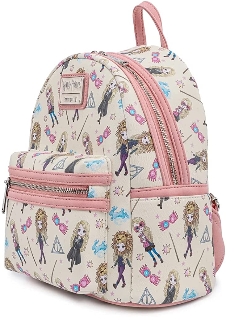 Loungefly Harry Potter Luna Lovegood All Over Print Damen-Schultertasche mit doppeltem Riemen