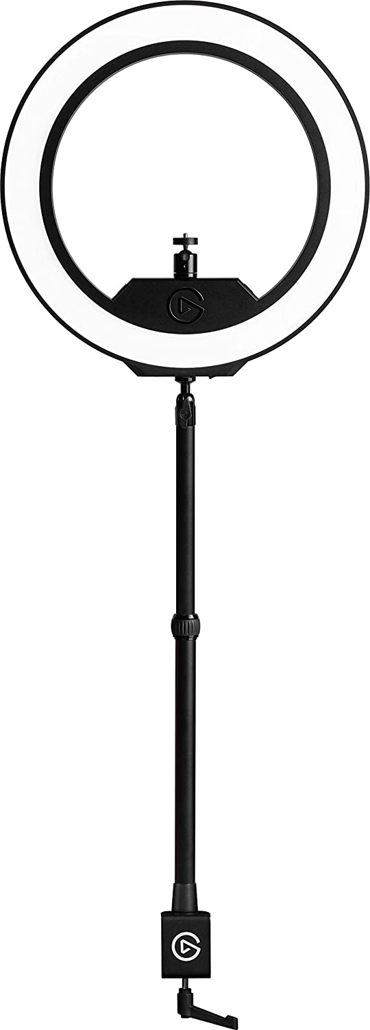 Elgato 10LAC9901 Ring Light - Premium 2500 lumens Light with desk clamp and ball mount, Temperature and Brightness app-adjustable on Mac, PC, iOS, Android, Black