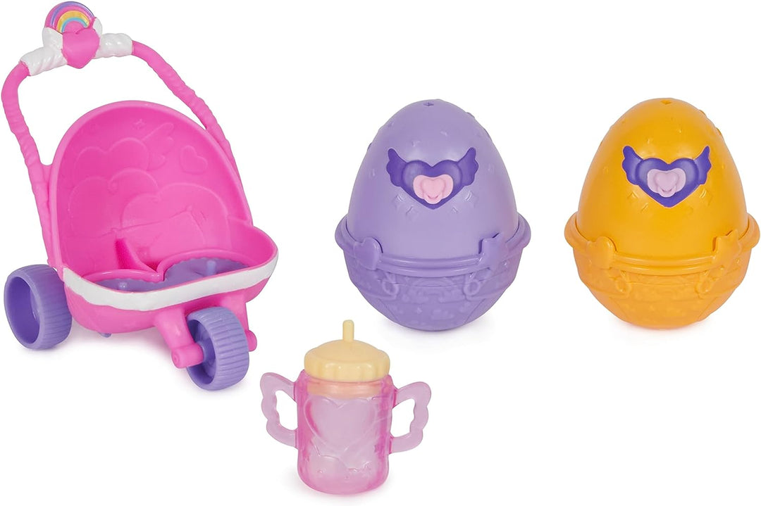 HATCHIMALS Alive, Hatch N’ Stroll Playset with Pushchair Toy and 2 Mini Figures