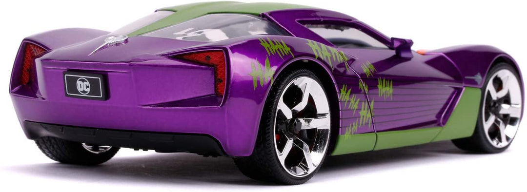 Jada 253255020 Chevrolet Joker 2009 Chevy Corvette Stingray 1:24 Scale DIE-CAST CAR, Purple, Green, White