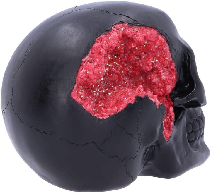 Nemesis Now Geode Schwarz-Rote Gothic-Glitzerschädel-Figur, Polyresin, 17 cm