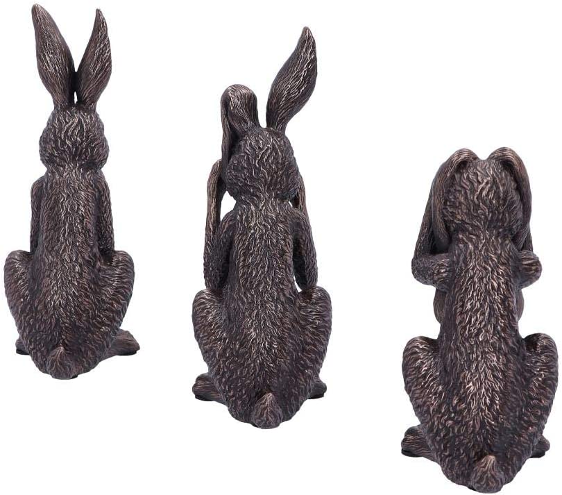 Nemesis Now See No, Hear No, Speak No Evil Hasenfiguren aus Bronze, Polyresin, 1 Stück