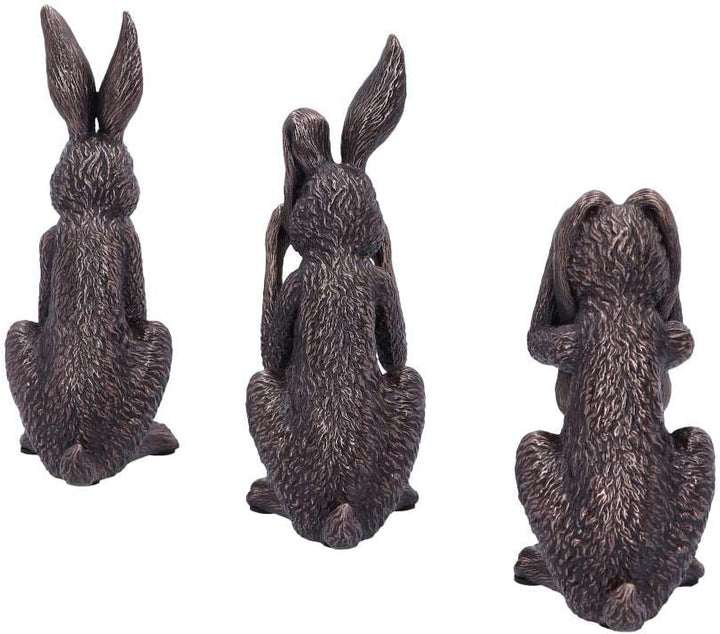 Nemesis Now See No, Hear No, Speak No Evil Hasenfiguren aus Bronze, Polyresin, 1 Stück