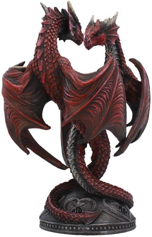 Nemesis Now Dragon Heart Anne Stokes Valentine's Edition Candle Holder 23cm Red,