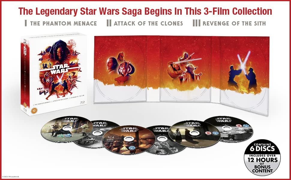 Star Wars Prequel Trilogy Boxset (Folgen 1-3) [2022] [Region Free] [Blu-ray]