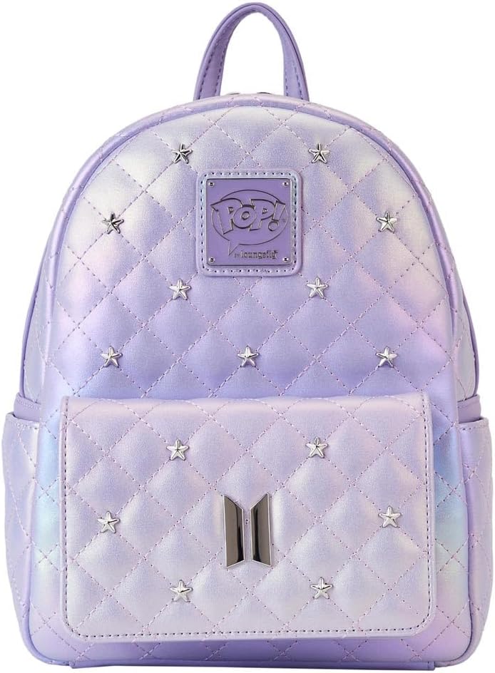 Loungefly Mini-Rucksack mit BTS-Logo in schillerndem Lila