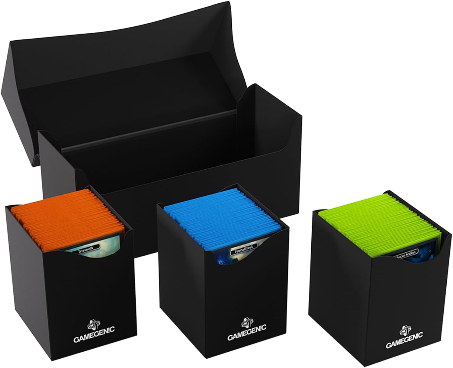 Gamegenic Triple Deck Holder 300+ XL Black – Card Storage Box for Double-Sleeved Cards