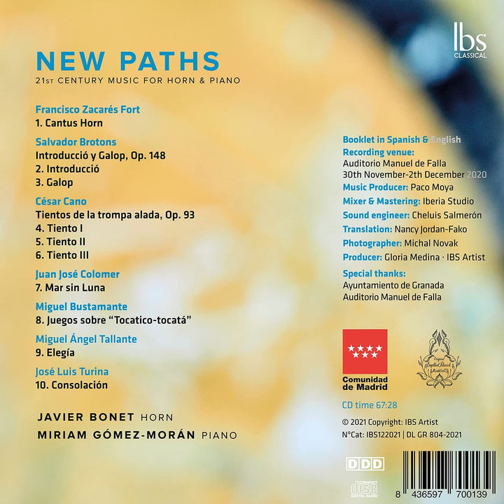 New Paths [Javier Bonet; Miriam Gómez-Morán] [Ibs Classical: IBS122021] [Audio CD]