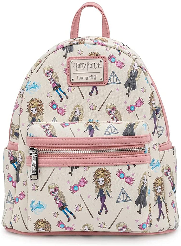 Loungefly Harry Potter Luna Lovegood All Over Print Damen-Schultertasche mit doppeltem Riemen