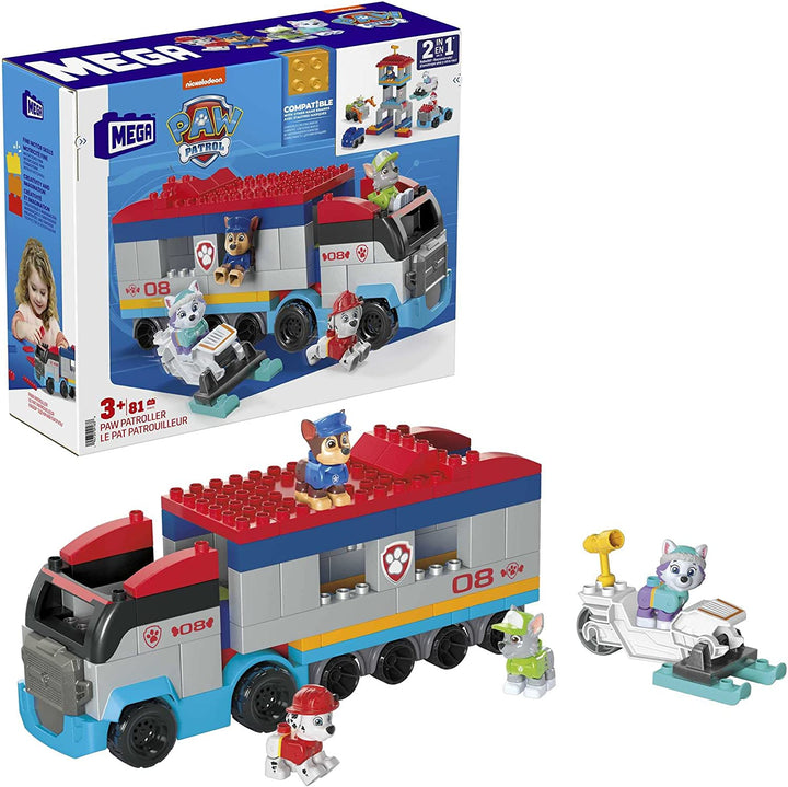 MEGA PAW Patrol PAW Patroller Bauset mit Chase, Marshall, Rocky und Ever