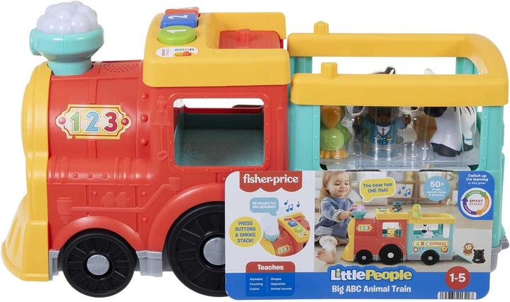 Fisher-Price Little People Big ABC Animal Train, Schiebespielzeugfahrzeug mit Lig