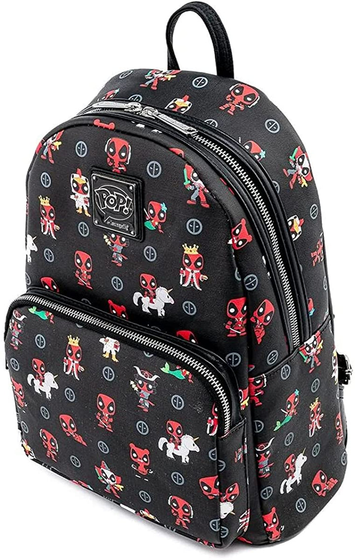 Loungefly Marvel Deadpool 30th Anniversary All Over Print Mini Backpack