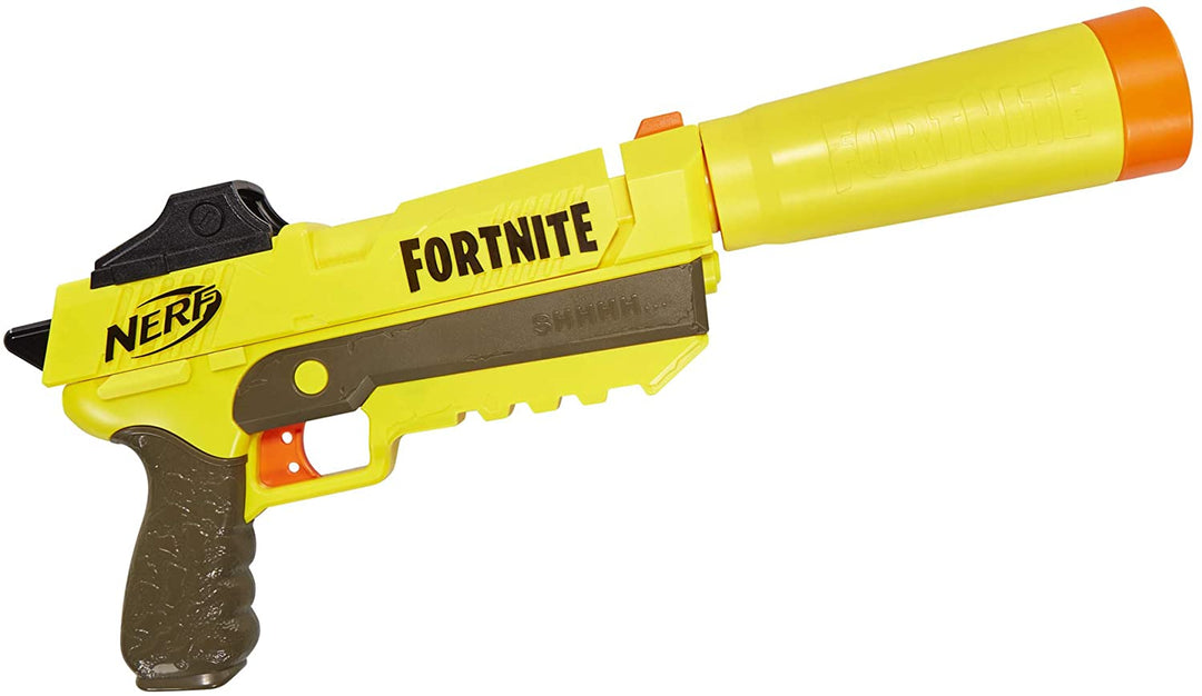 Nerf Fortnite SP L Blaster mit abnehmbarem Lauf und 6 offiziellen Fortnite Elite