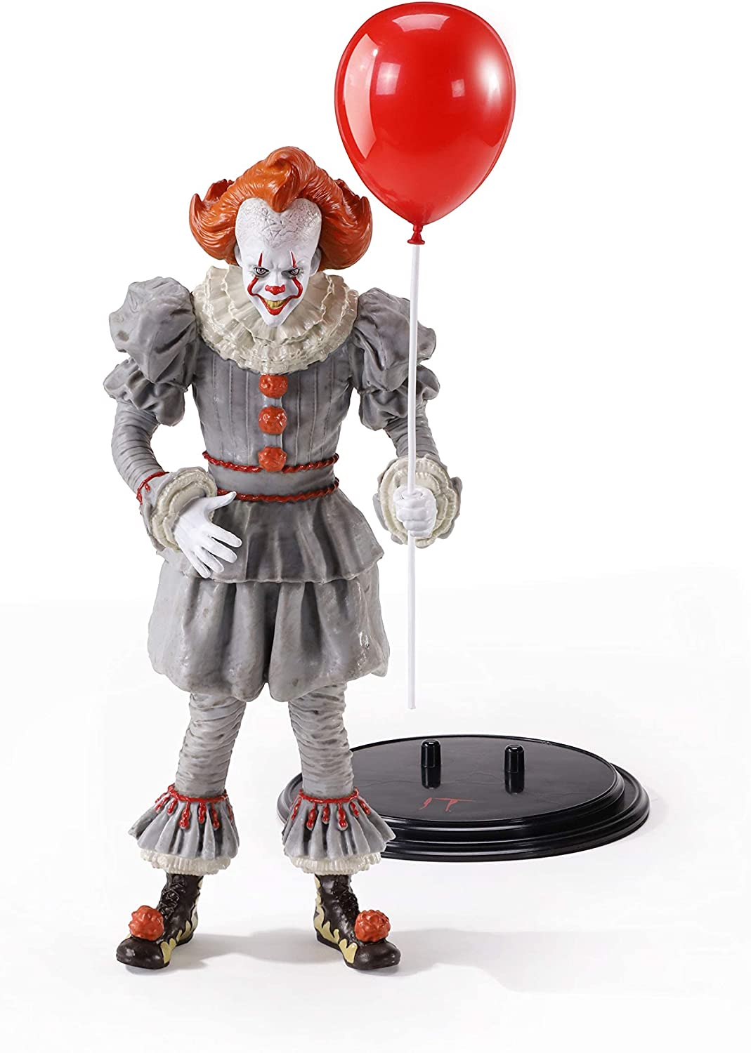 The Noble Collection IT Bendyfigs Pennywise – 7,5 Zoll (19 cm) Noble Toys Biegbare Figur, bewegliche Sammelpuppenfiguren mit Ständer