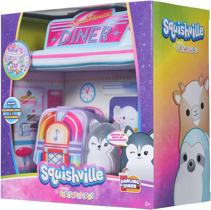 Squishville SQM0323 Deluxe Diner Playscene-Include 2-Inch Plush Accessories-Toys