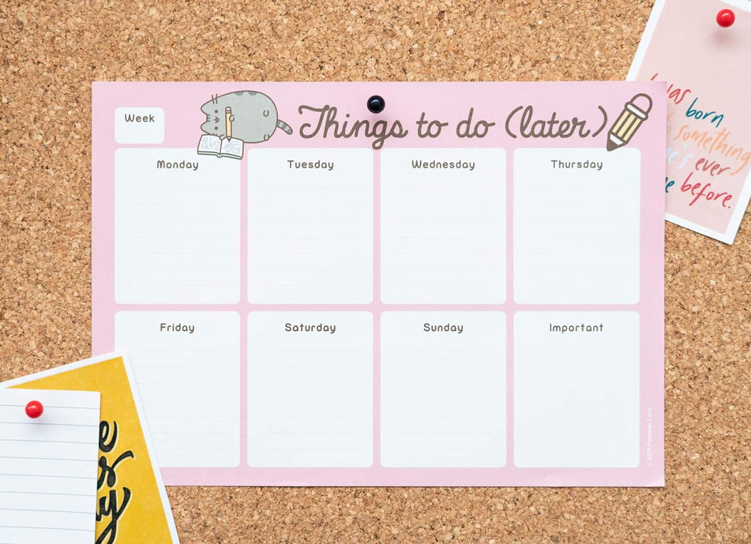 Grupo Erik Pusheen Weekly Planner A4 | Pusheen Calendar | Family Calendar | 54 Tear Off Pages