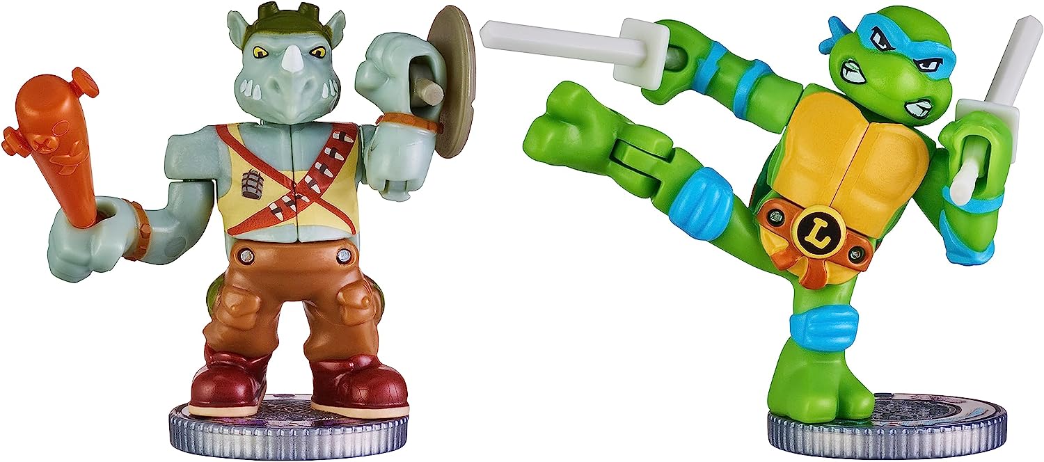 Legends Of Akedo Teenage Mutant Ninja Turtles: Leonardo vs Rocksteady Mini Battling Warriors Versus Pack 7