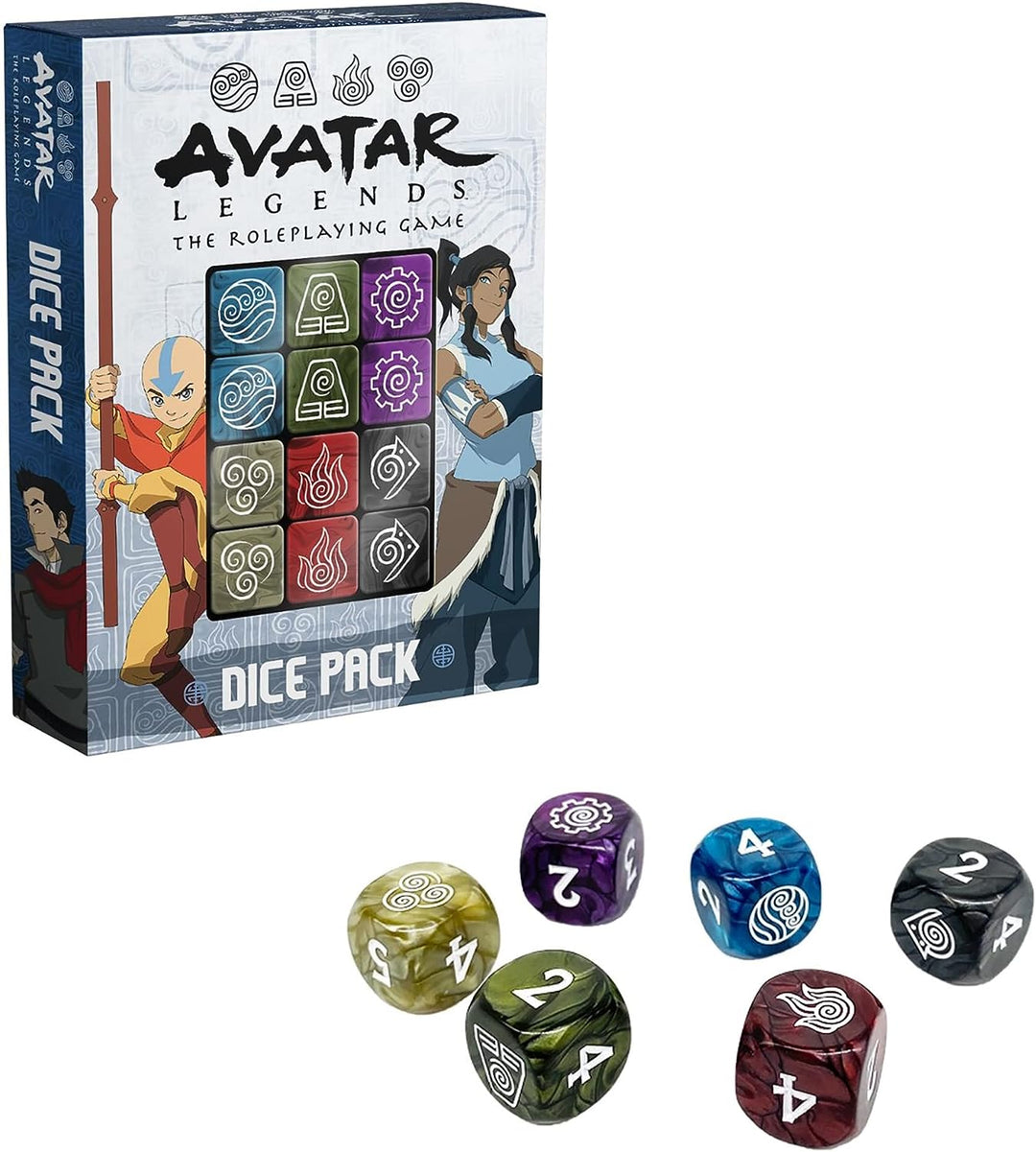 Avatar Legends The RPG: Dice Pack - 12 Piece Engraved Dice Set, Roleplaying Game