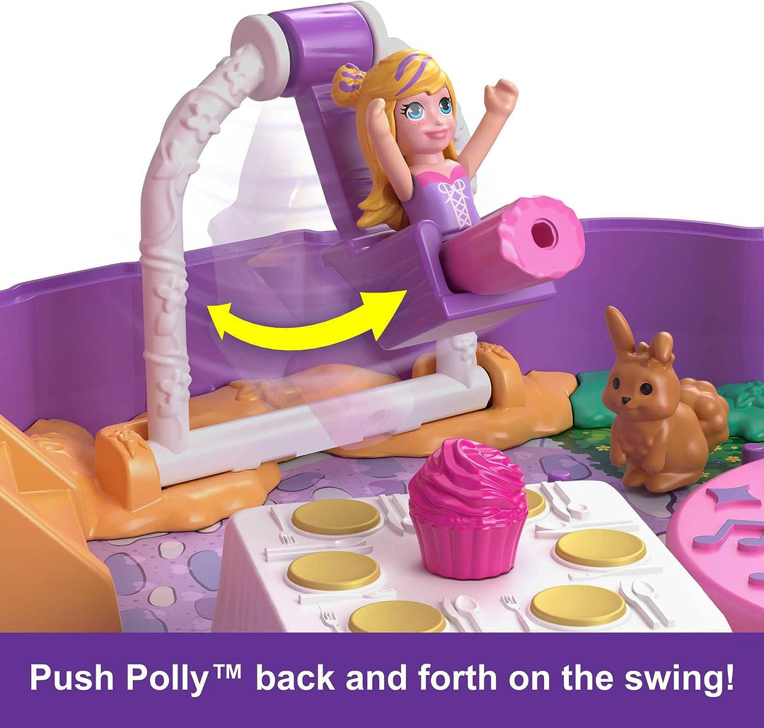 Polly Pocket Mini Toys, Something Sweet Cupcake Compact Playset with 2 Micro Dolls and 13 Accessories