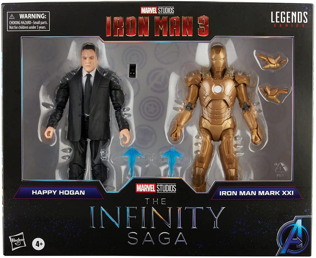 Hasbro Marvel Legends Series , Action Figure Toy 2-Pack Happy Hogan and Iron Man Mark 21, Infinity Saga characters, Premium Design, 2 Figures and 5 Accessories