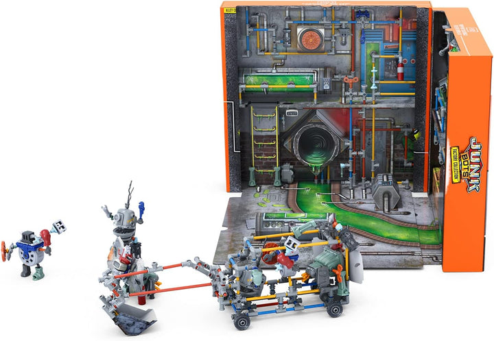 HEXBUG JUNKBOTS Großes Factory Habitat Metro Sewer System, Überraschungsspielzeug-Spielset