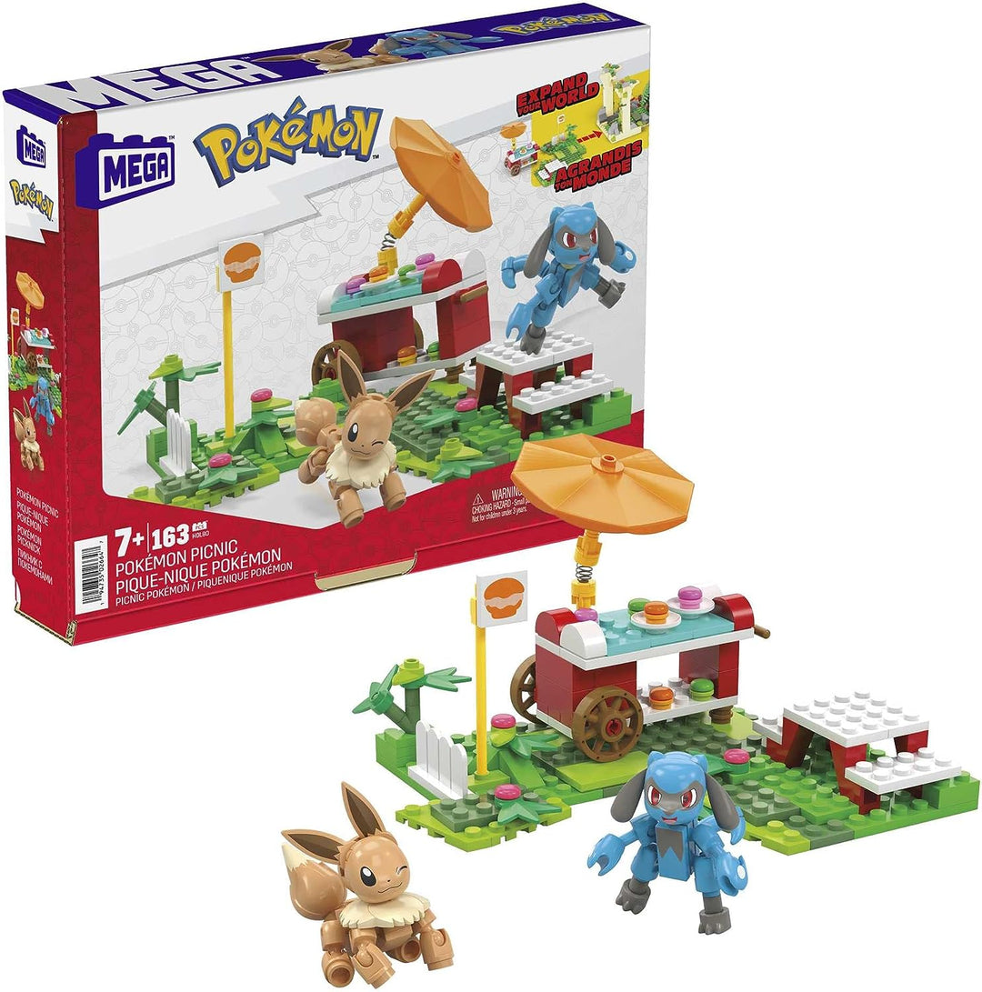 ?MEGA Pokémon Adventure Builder Picknick-Spielzeugbauset, Eevee- und Lucario-Figur