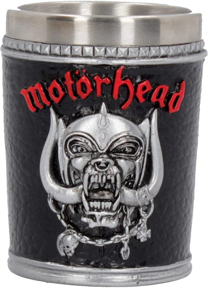 Nemesis Now B4122M8 Motorhead Schnapsglas 7 cm schwarz, Harz mit Edelstahleinsatz, 35 Milliliter