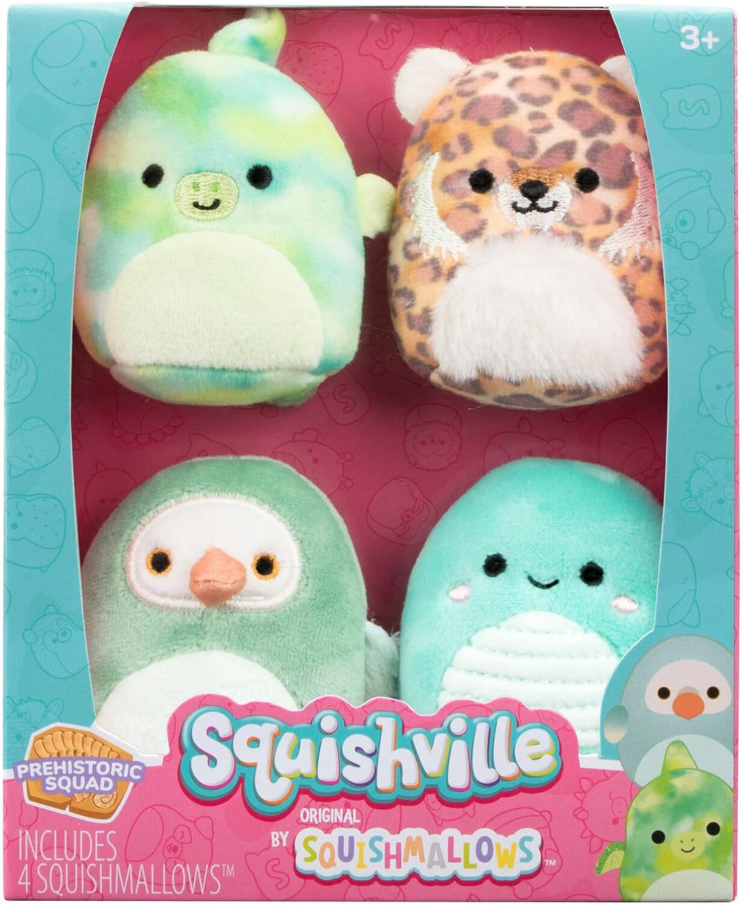 Squishville 5cm Squishmallows 4 Pack - Prehistoric Squad Plush