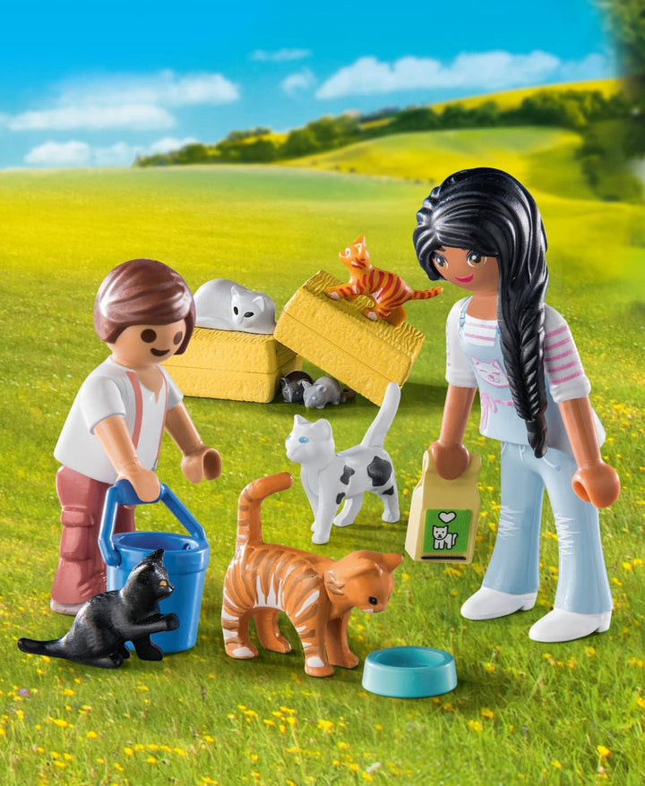 Playmobil Country Cat Family - Sustainable Farm Playset for Ages 4+ (71309)