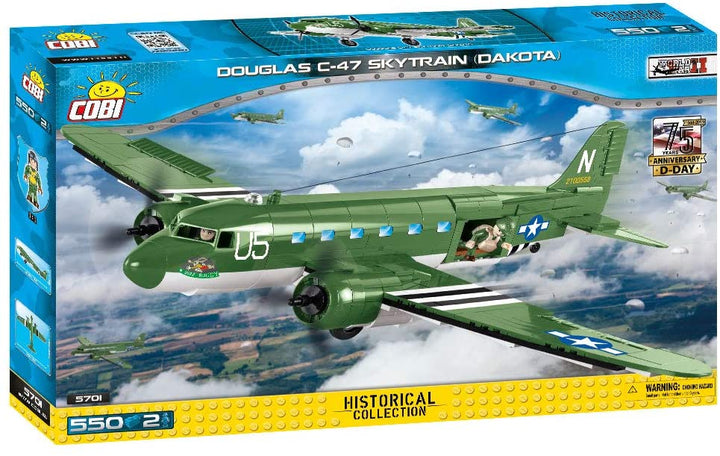 COBI 5701 Small Army Planes - Douglas C-47 Skytrain Construction Toys, Green