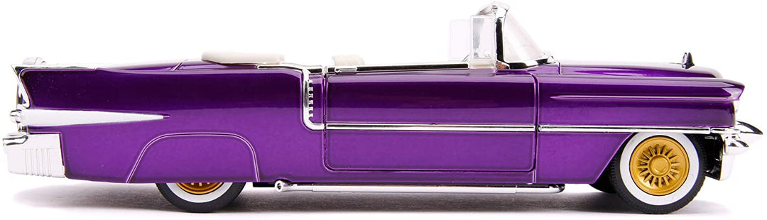 Jada Toys 253255011 1956 Presley Cadillac Eldorado Die-cast Toy Car, Doors, Trunk & Bonnet Open, Includes Elvis Figure, 1:24 Scale Purple