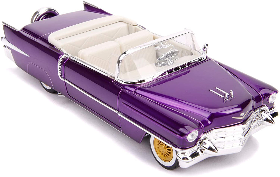 Jada Toys 253255011 1956 Presley Cadillac Eldorado Die-cast Toy Car, Doors, Trunk & Bonnet Open, Includes Elvis Figure, 1:24 Scale Purple