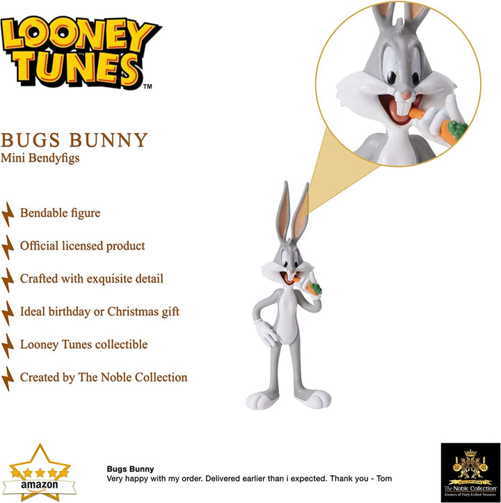 The Noble Collection Looney Tunes Mini Bendyfigs Bugs Bunny – 5,75 Zoll (14,5 cm) Nr