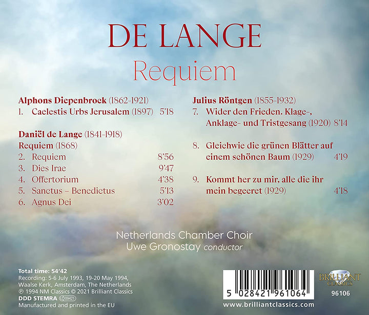 Netherlands Chamber Choir - De Lange Requiem [Audio CD]