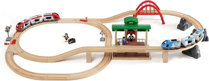 BRIO World Railway Travel Switching Set - Interactive Train Playset for Kids Age 3+ (33512)