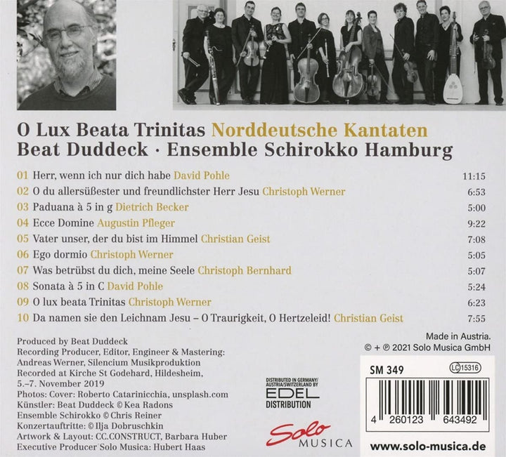 North German cantatas of the early baroque for alto, strings and basso continuo [Beat Duddeck; Ensemble Schirokko Hamburg] [Solo Musica: SM349] [Audio CD]