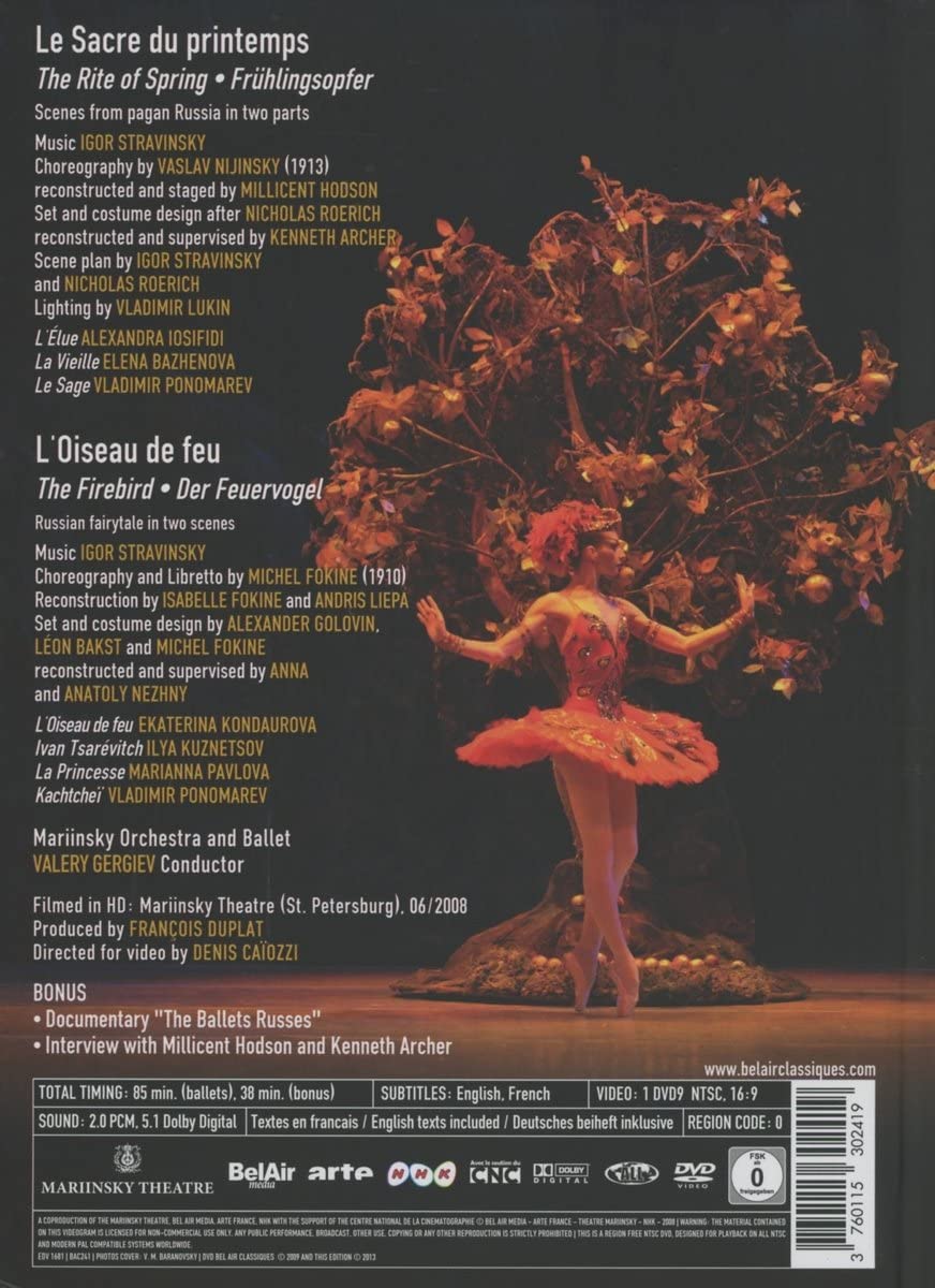 Stravinsky: Le Sacre du Printemps, The Firebird - Stravinksy and the Ballet Russes 100th Anniversary (Mariinsky Orchestra and Ballet / Valery Gergiev) BOOK [2013] [DVD]