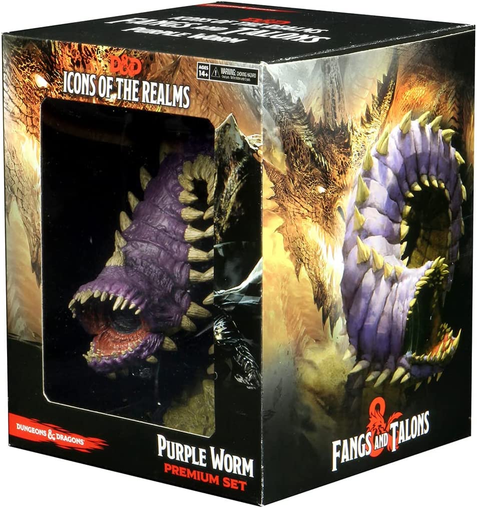 Wiz Kids | D&amp;D Icons of the Realms Miniaturen: Fangs and Talons – Purple Worm Premium Set