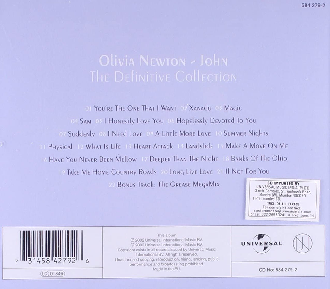 Olivia Newton-John – The Definitive Collection [Audio-CD]