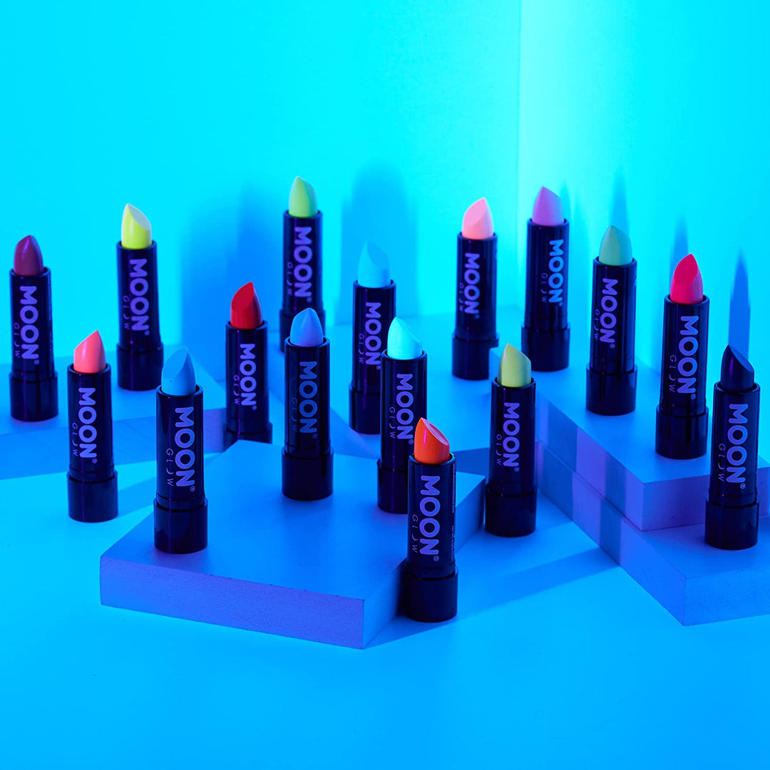 Neon UV Lipstick by Moon Glow - Pastel Blue - Bright Neon Coloured Lipstick - Glows under UV