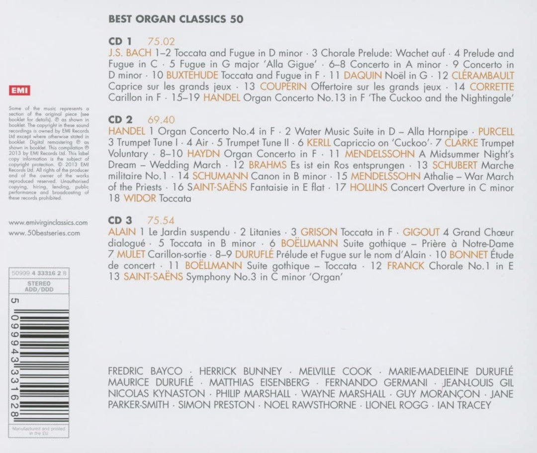 50 Best Organ Classics [Audio CD]