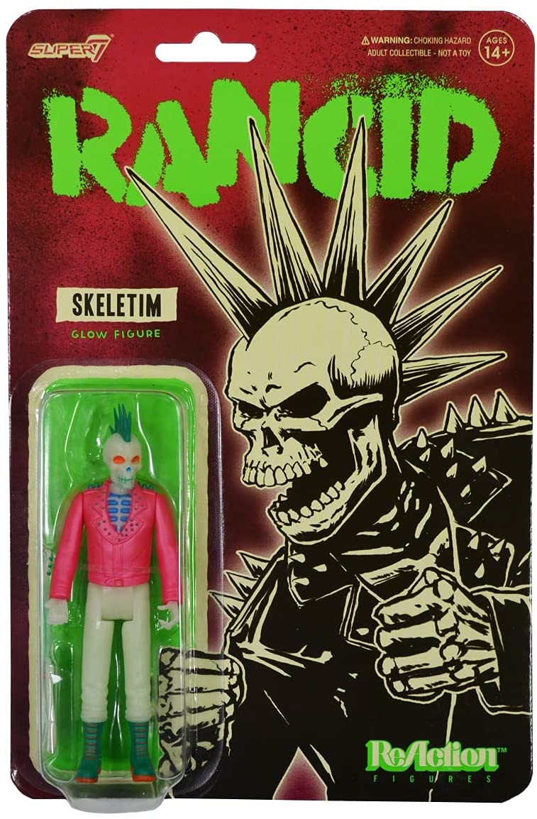 Super7 Rancid Punk Skeletim Glow in The Dark Reaktionsfigur 3,75"