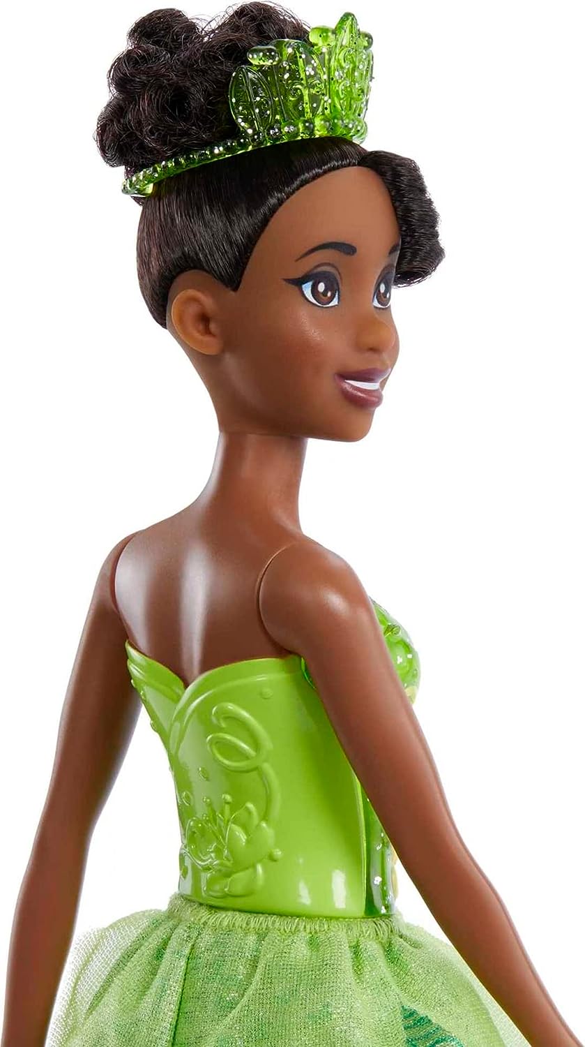 Disney Princess Toys, Tiana Posable Fashion Doll with Sparkling Clothing and Accessories