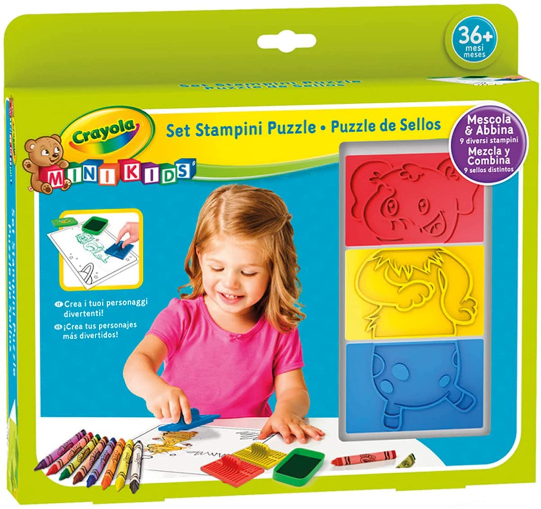 Crayola Mini-Kinderpuzzle, Erstellen Sie Ihre lustigen Charaktere mit den Stempeln, 36 Monate, Mehrfarbig (81-1466)